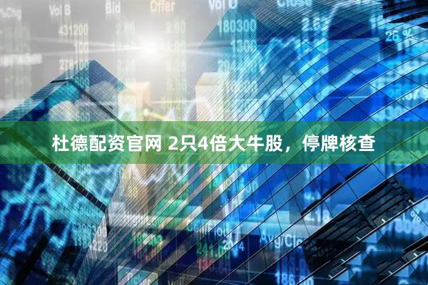 杜德配资官网 2只4倍大牛股，停牌核查